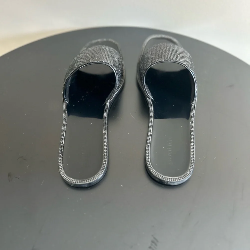 Gianni Bini black rhinestone slides 10